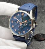 Copy TAG Heuer Carrera Calibre 16 Quartz Watches Blue Rubber Band 44mm